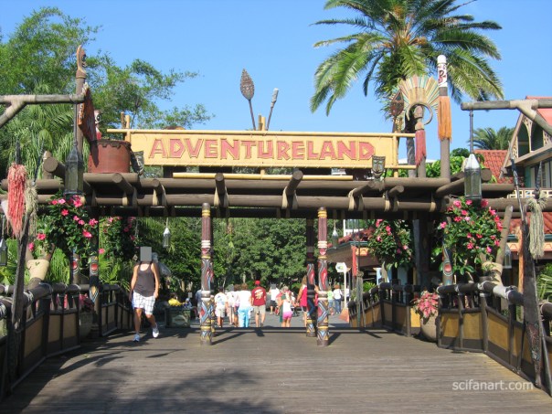 The Adventureland sign in The Magic Kingdom.