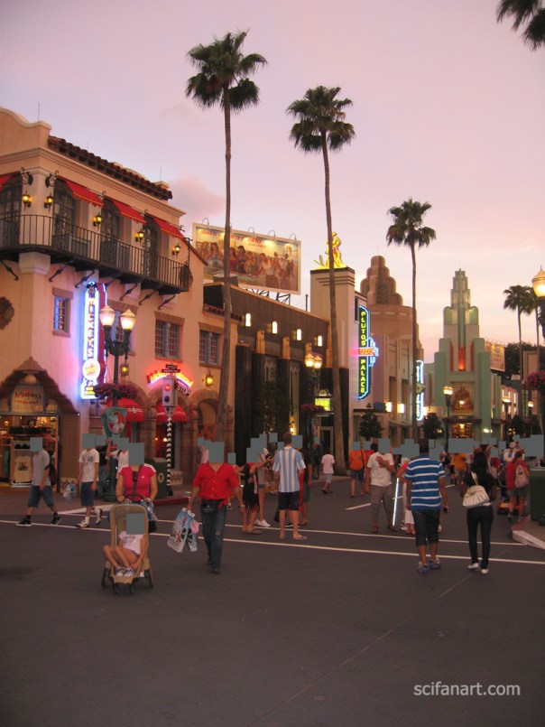 Disney's Hollywood Studios at dusk.